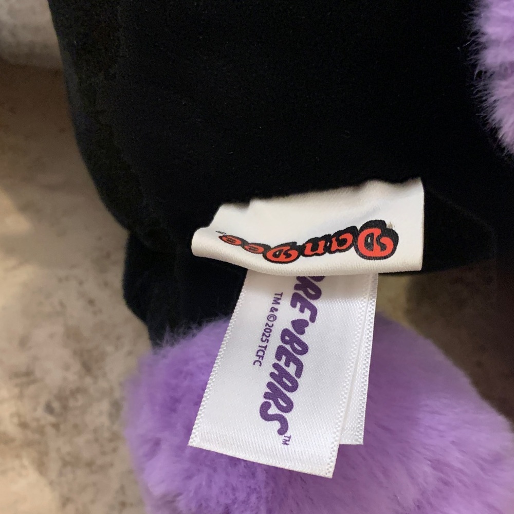 RARE Share Bear Care Bears NEW Black Skeleton Plush Halloween Purple - Picture 7 of 10